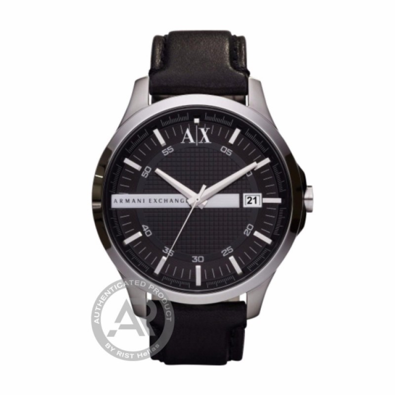 ARMANI EXCHANGE Black dial ,Black leather strap AX2101