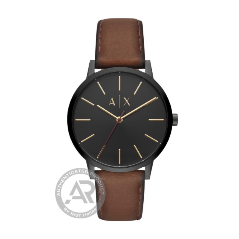 ARMANI EXCHANGE Black Dial , Brown Leather strap AX2706
