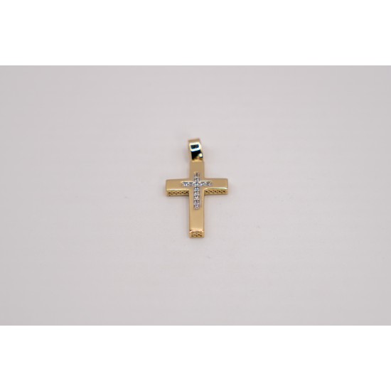 Χρυσός Κ14 Σταυρός με Ζιργκόν 101945