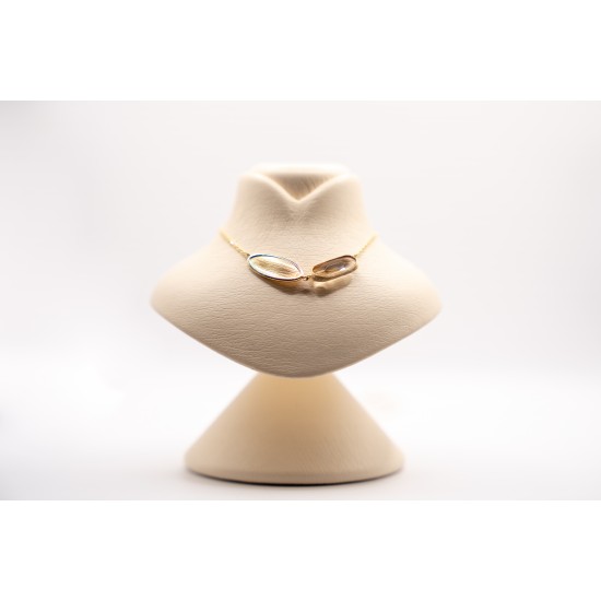 Χρυσό Κ14 Χειροποίητο Κολιέ με Τοπάζι 102025