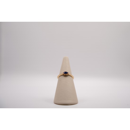 Χρυσό Κ14 Δακτυλίδι με μπλε ζιργκόν 102205