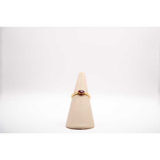 Χρυσό Κ14 Δακτυλίδι με Κόκκινο Ζιργκόν 102206