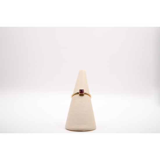 Χρυσό Κ14 Δακτυλίδι με Κόκκινο Ζιργκόν 102208