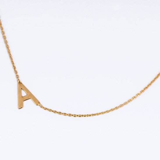 Χρυσό Κ14 Κολιέ με γράμμα Α 102368