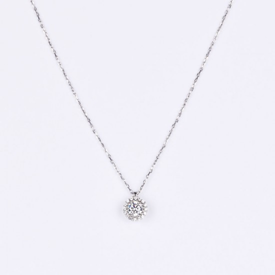 Λευκόχρυσο Κ14 Κολιέ με Ζιργκόν 102883