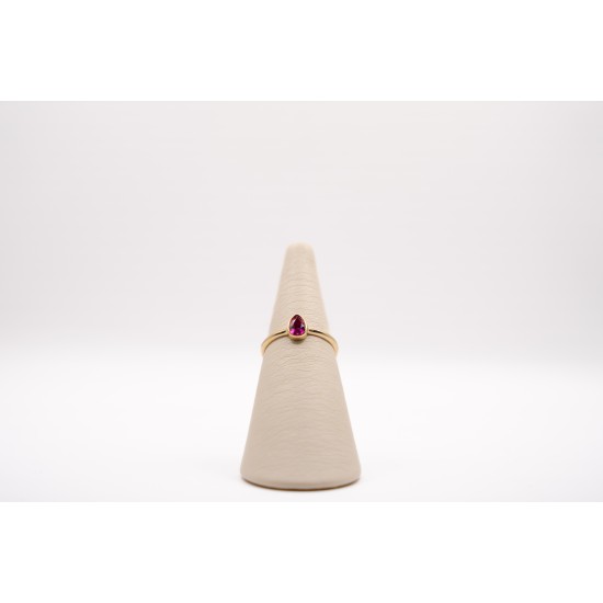 Χρυσό Κ14 Δακτυλίδι με κόκκινο ζιργκόν 103960