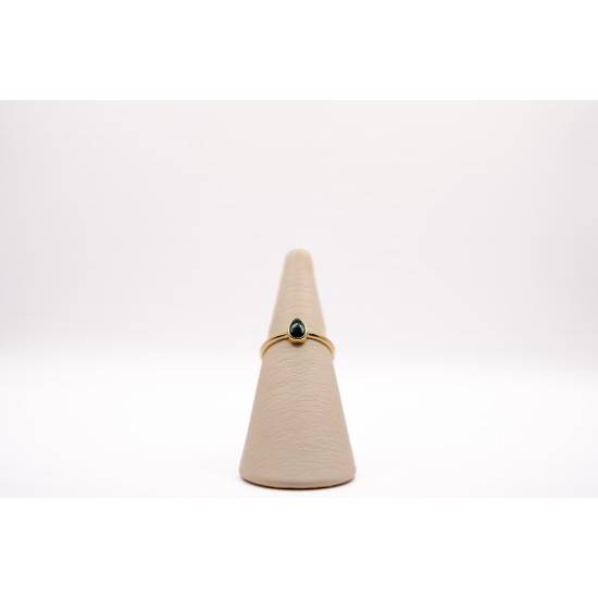 Χρυσό Κ14 Δακτυλίδι με πράσινο Ζιργκόν 108990