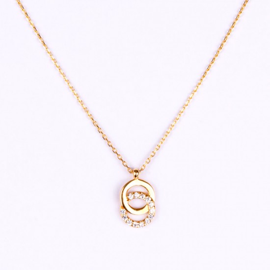 Χρυσό Κ14 Κολιέ με κύκλους 107191