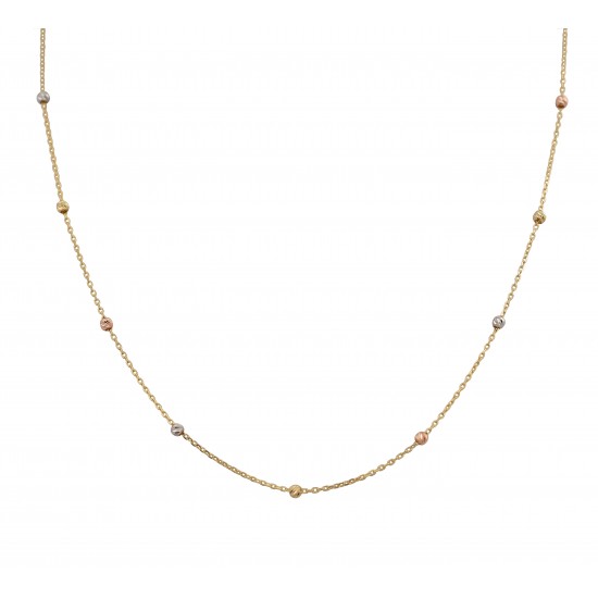 Χρυσό Κ14 Τρίχρωμο Κολιε 107213