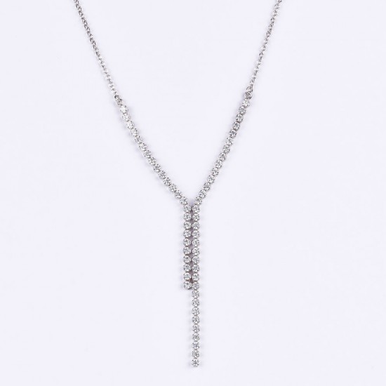 Λευκόχρυσο Κ14 Κολιέ με ζιργκόν 107869