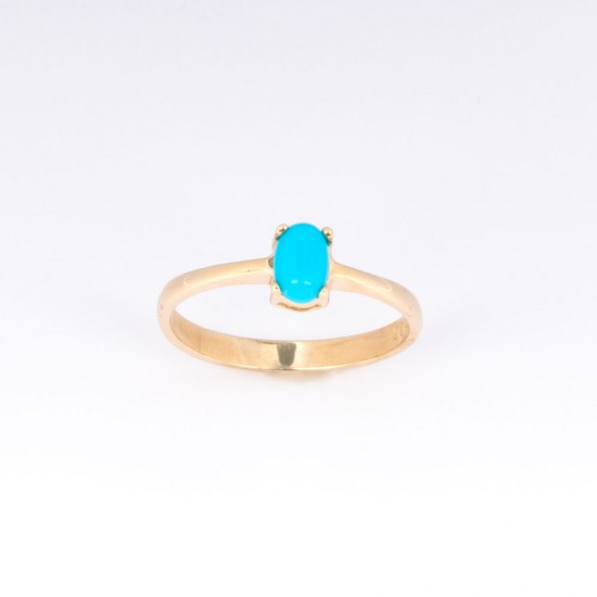 Χρυσό Κ14 Δακτυλίδι με Τιρκουάζ πέτρα 107926