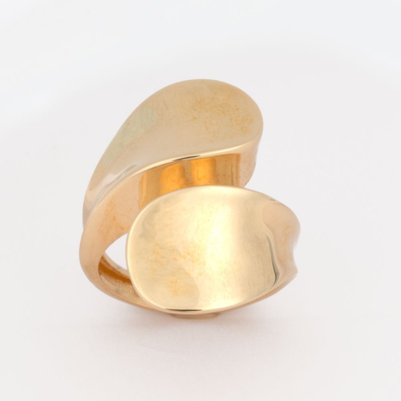 Χρυσό Κ14 Δακτυλίδι γυαλιστερό κρουαζέ 108462