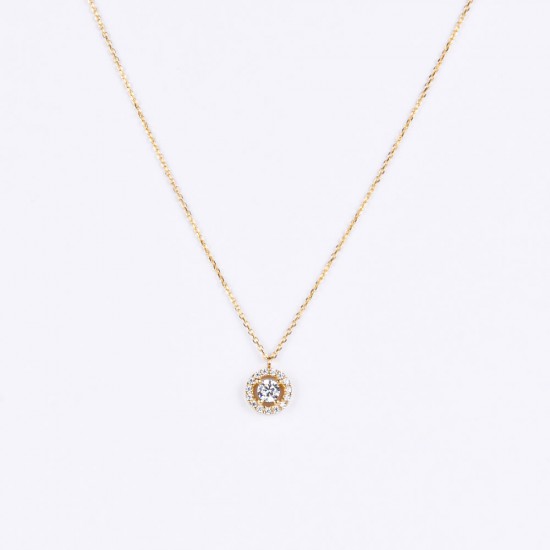 Χρυσό Κ14 Κολιέ με Ζιργκόν 109392