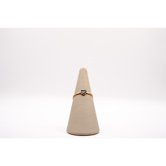 Χρυσό Κ14 Δακτυλίδι με Μαλαχίτη σε σχήμα καρδούλα 95269