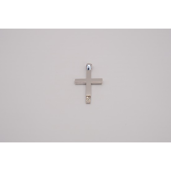 Λευκόχρυσος Κ14 Σταυρός με ζιργκόν 95978