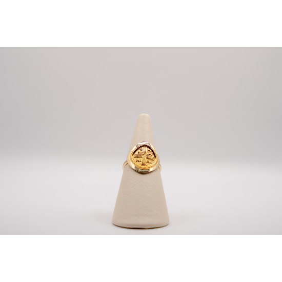 Χρυσό Κ14 δακτυλίδι με κωσταντινάτο 105169