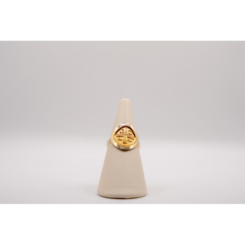 Χρυσό Κ14 δακτυλίδι με κωσταντινάτο 105169