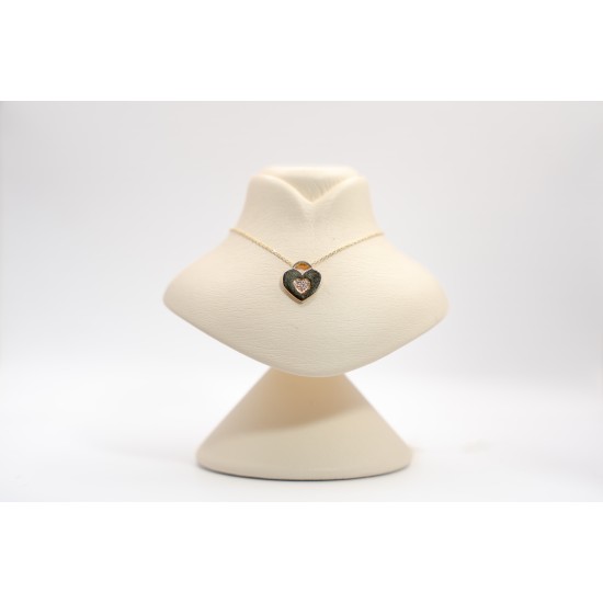 Χρυσό μενταγιόν καρδιά Κ14 με αλυσίδα 103973