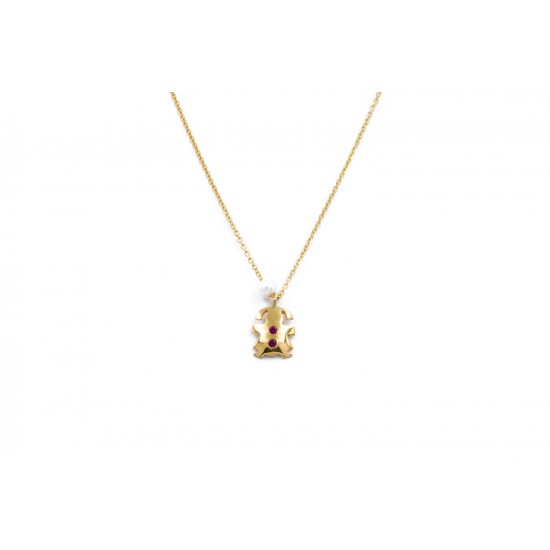 Χρυσό Κ9 κολιέ με κοριτσάκι 97448