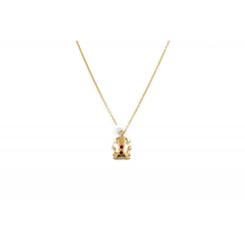 Gold K9 Necklace with girl 97448