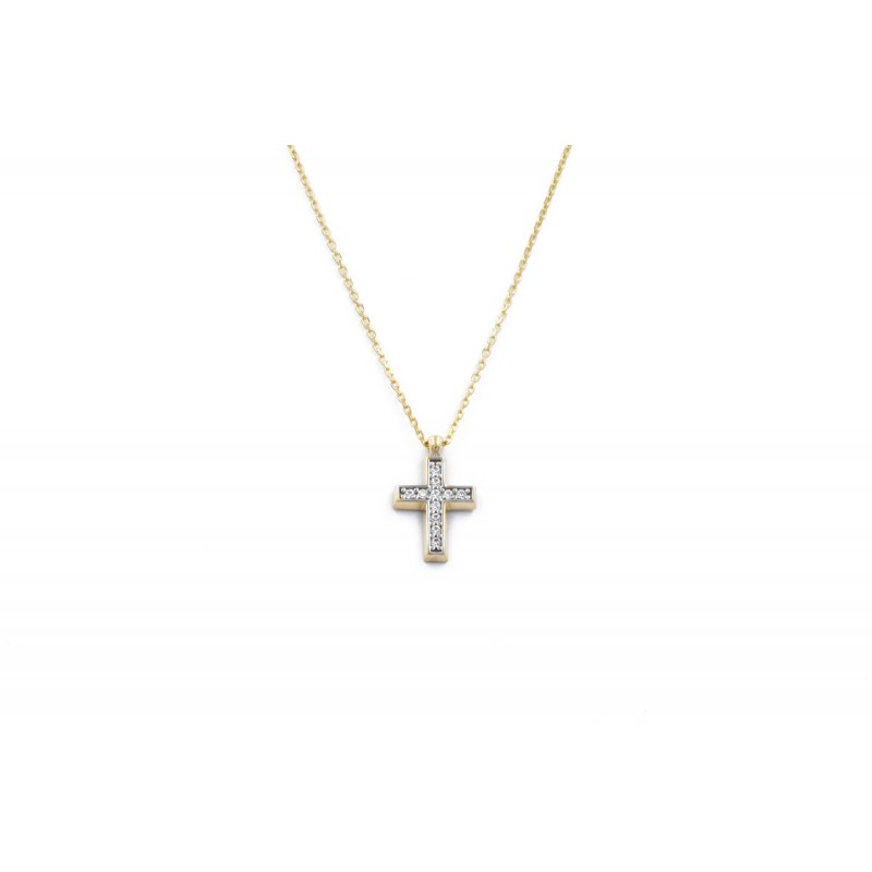 Gold necklace k14 with cross 98035