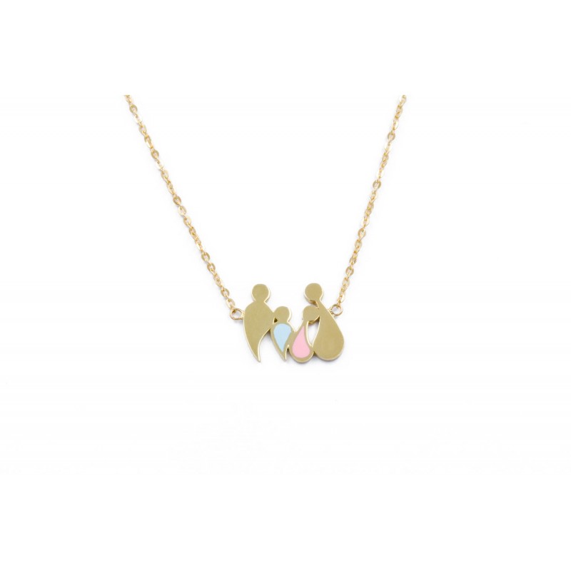 Gold k14 Necklace with family 97460