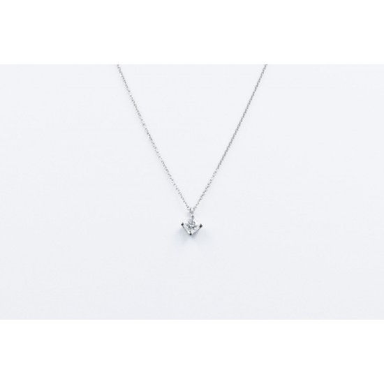 Λευκόχρυσο κ14 Κολιέ μονόπετρο με ζιργκόν 87250