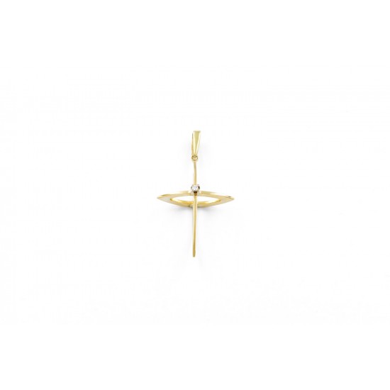 Σταυρός κ18 με διαμάντι 96295