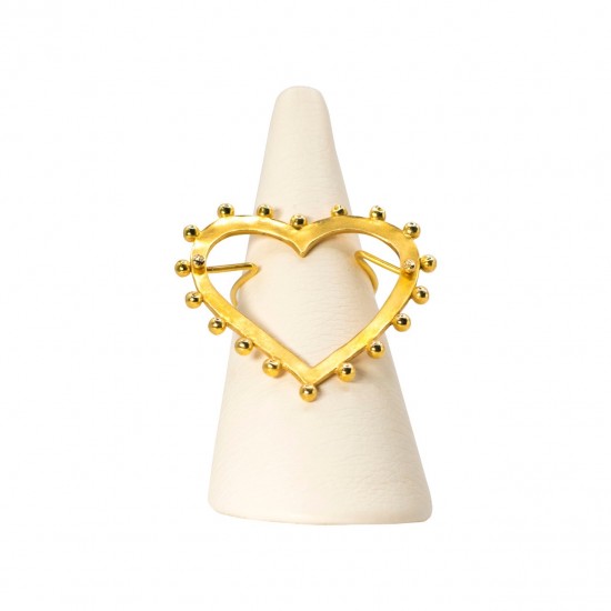 Χρυσό Κ14 Χειροποίητο δακτυλίδι Καρδιά 23569