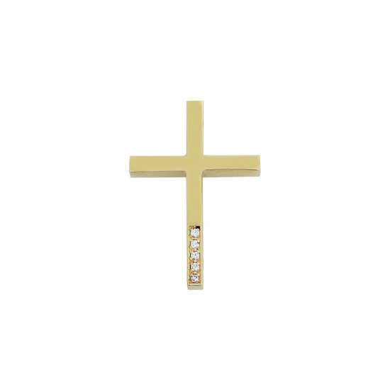 Χρυσός Κ14 σταυρός με Ζιργκόν 98939