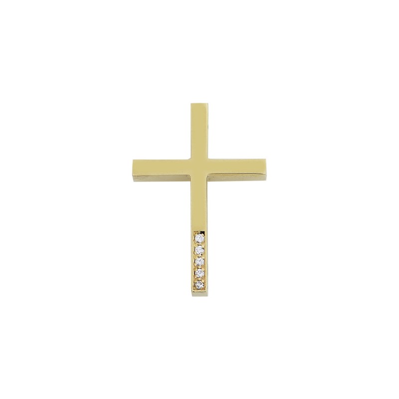 Χρυσός Κ14 σταυρός με Ζιργκόν 98939