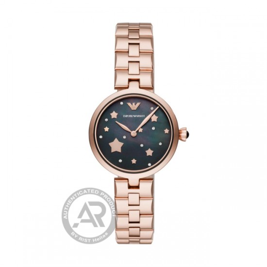 EMPORIO ARMANI Lady's Rose Gold Plated Watch with Stars AR11197 EMPORIO ARMANI Lady's Rose Gold Plated Watch with Stars AR11197