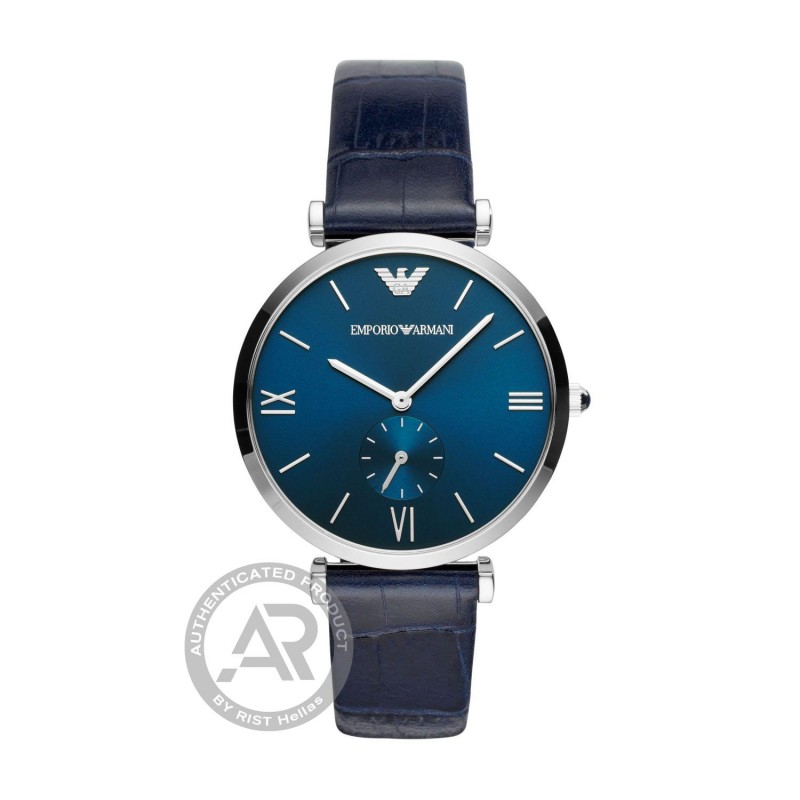 Emporio ARMANI Gianni T-Bar Blue leather strap  Men's watch AR11300