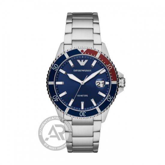 EMPORIO ARMANI Men's Watch Blue & Red Dial AR11339