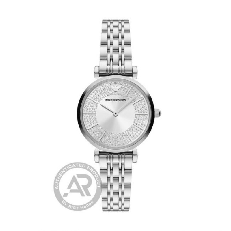 Emporio Armani Gianni T-Bar Silver Dial Women's Watch AR11445