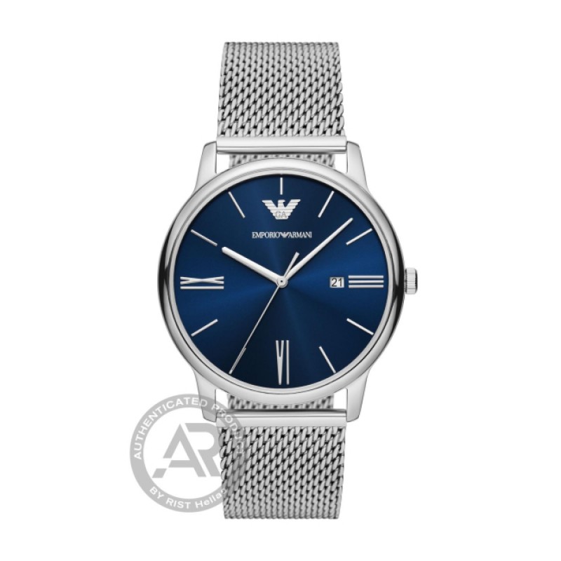 EMPORIO ARMANI Mens Blue Dial Mesh Bracelet AR11571