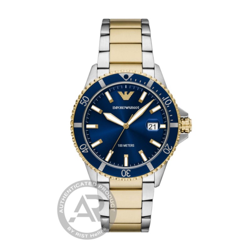 Emporio Armani Blue Dial Two tone AR11682