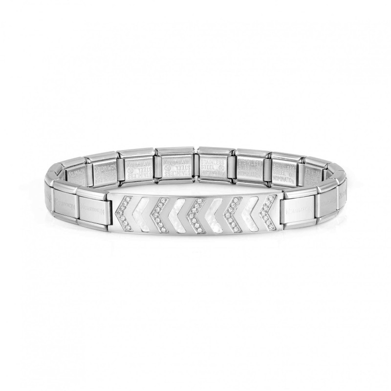 Nomination Trendsetter New York Zirconia Mother Of Pearl Steel Bracelet 021143/001