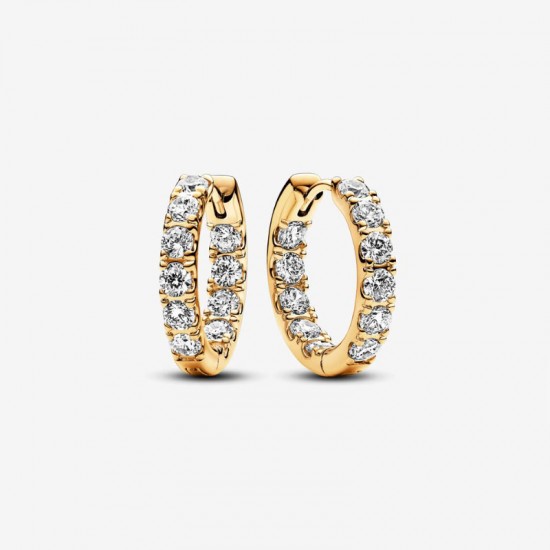 Pandora Sparkling Row Eternity Hoop Earrings 263002C01
