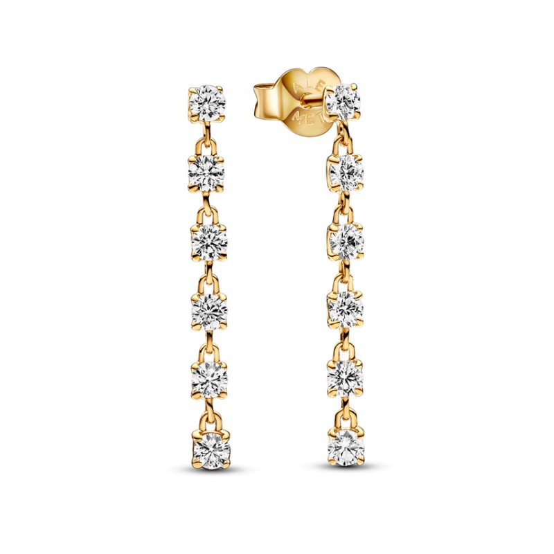 Pandora Timeless Sparkling Stones Drop 14k Gold-plated earrings 263011C01
