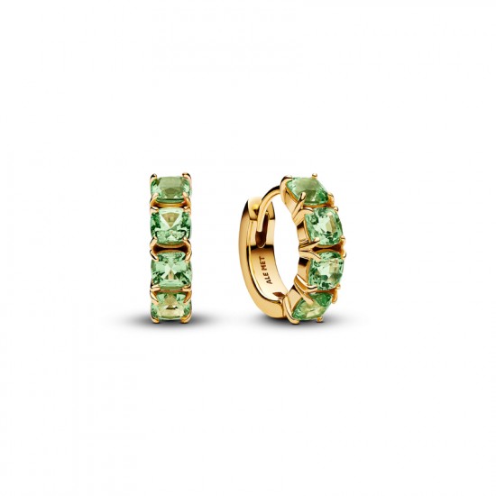 Pandora Green Hoop Earrings Gold plated 263851C01