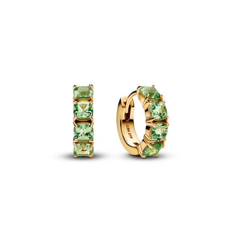 Pandora Green Hoop Earrings Gold plated 263851C01