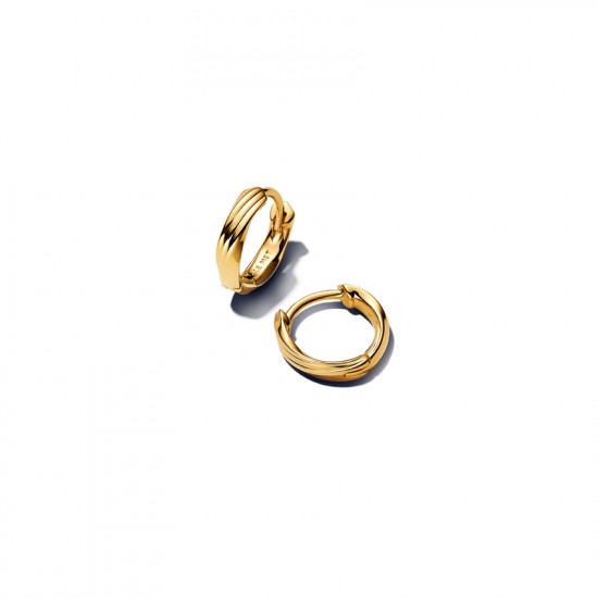 Pandora Twisted Gold Plated Small Hoop Earrings 263871C00
