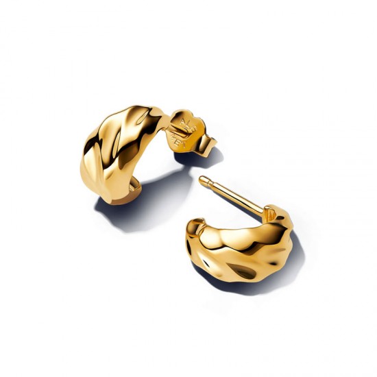 Pandora Rippled Open Hoop Earrings 263873C00