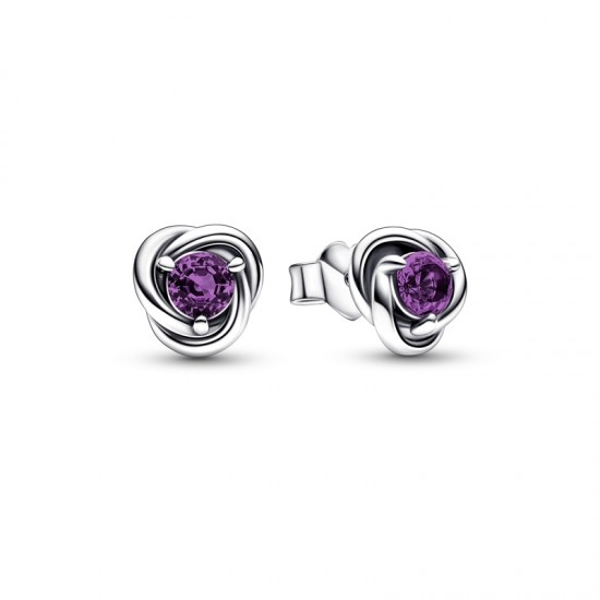 Pandora Purple Eternity Circle Stud Earrings 292334C02