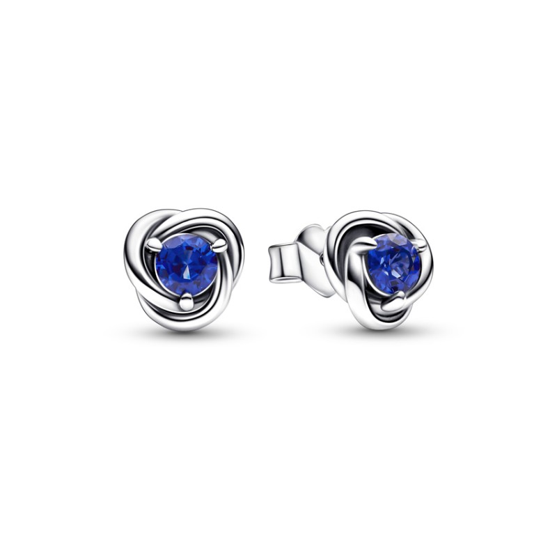 Pandora Blue Eternity Circle Stud Earrings 292334C07