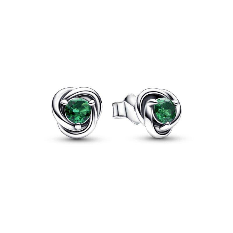 Pandora Green Eternity Circle Stud Earrings 292334C08