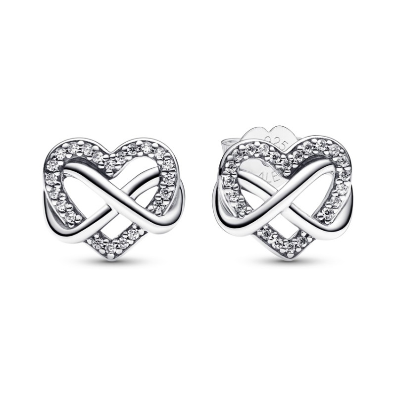 Pandora Sparkling Infinity Heart Stud Earrings 292667C01