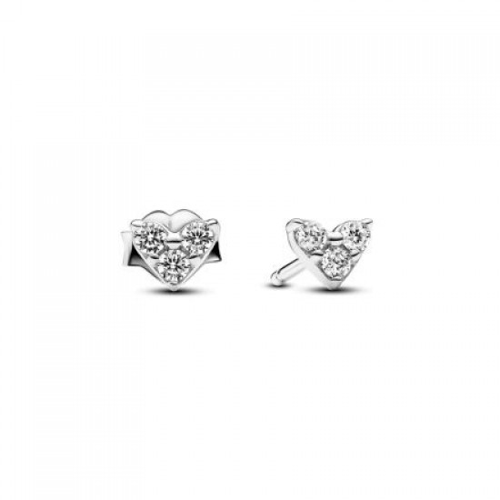 Pandora Triple Stone Heart Stud Earrings 293003C01