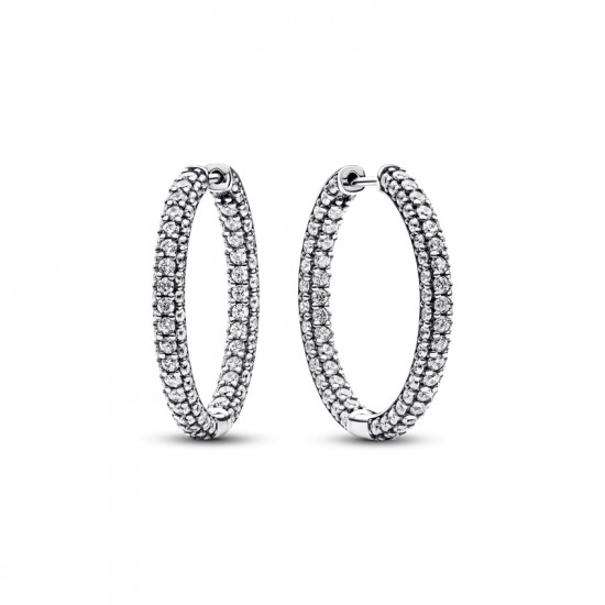 Pandora Timeless Pave Single-row Hoop Earrings 293016C01